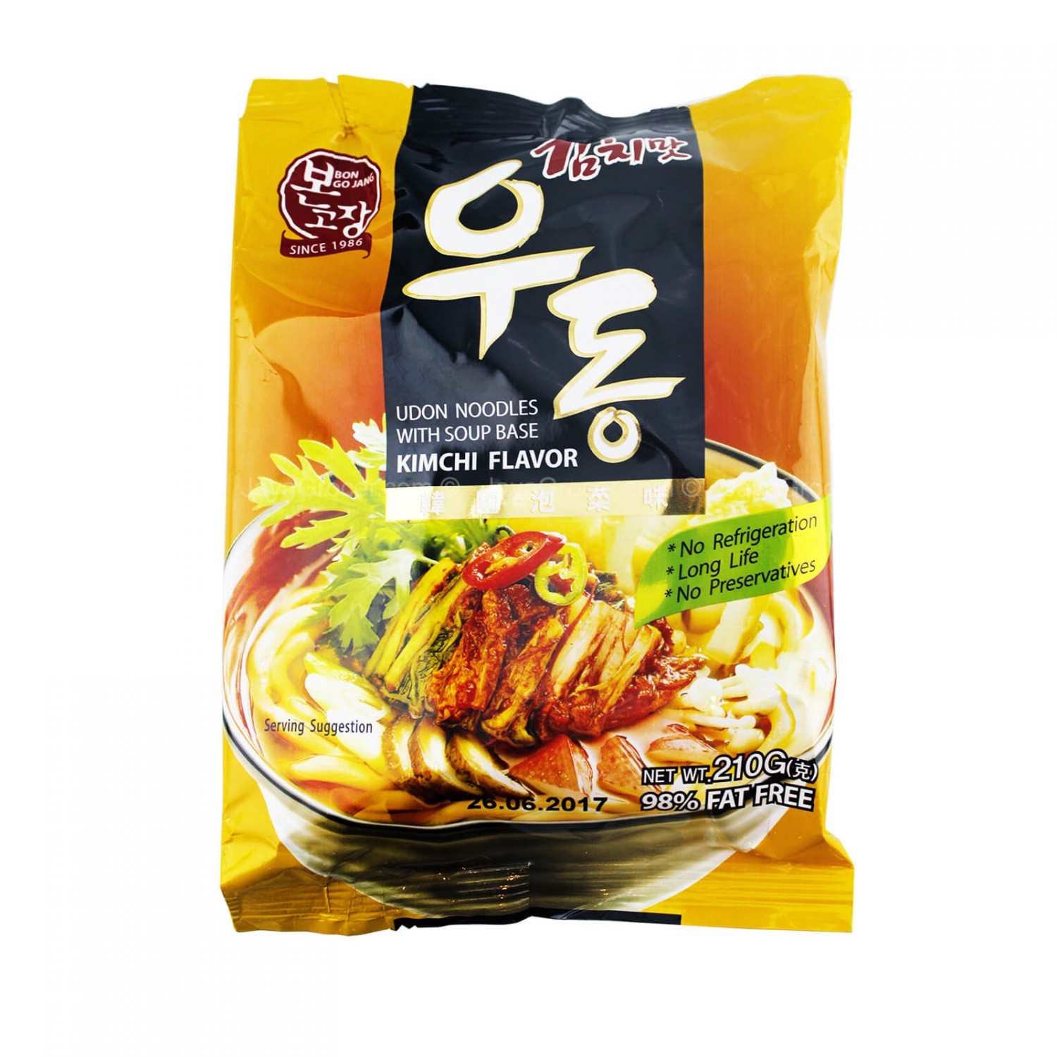 Bon Gojang - 210g - Udon Noodels (Kimchi flavour)