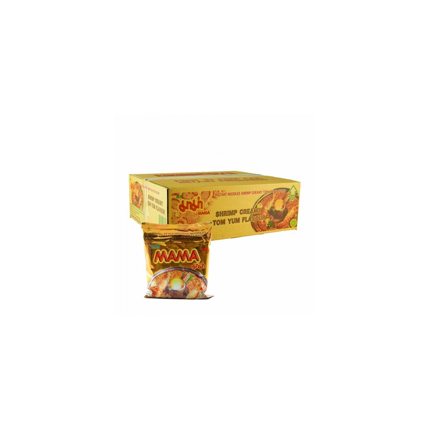 Mama Noodle Box 30x55g Shrimp Creamy Tom Yum Thai Yellow Noodles