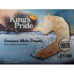Kings Pride 31/40 PD VAN BLK 1.4kg Block of Peeled and Deveined Frozen Prawns