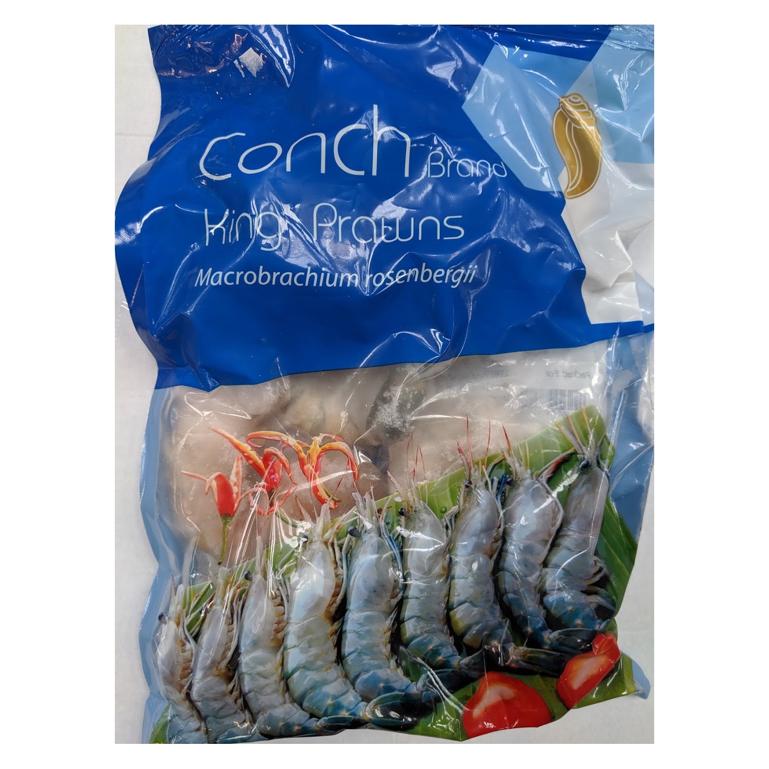 Conch King prawns 8/12 450g (800g) Fresh Water Headles Shell On Easy Peel IQF (Individually Quick Frozen) king prawns