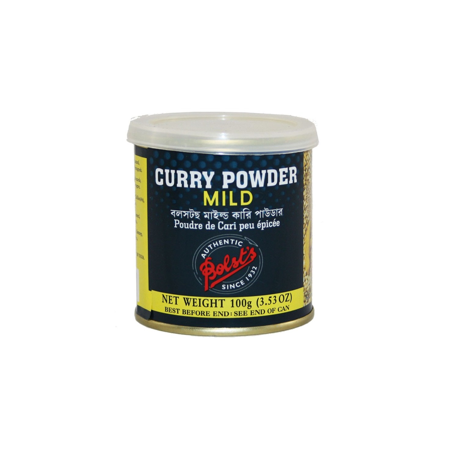 Bolst's Mild Curry Powder 100g Resealable Mild Curry Powder