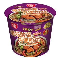 Bai Jia Noodles Spicy Fei-Chang Flavour 75g (百家 辣味肥腸味方便粉絲)Sweet Potato Noodle Bowl