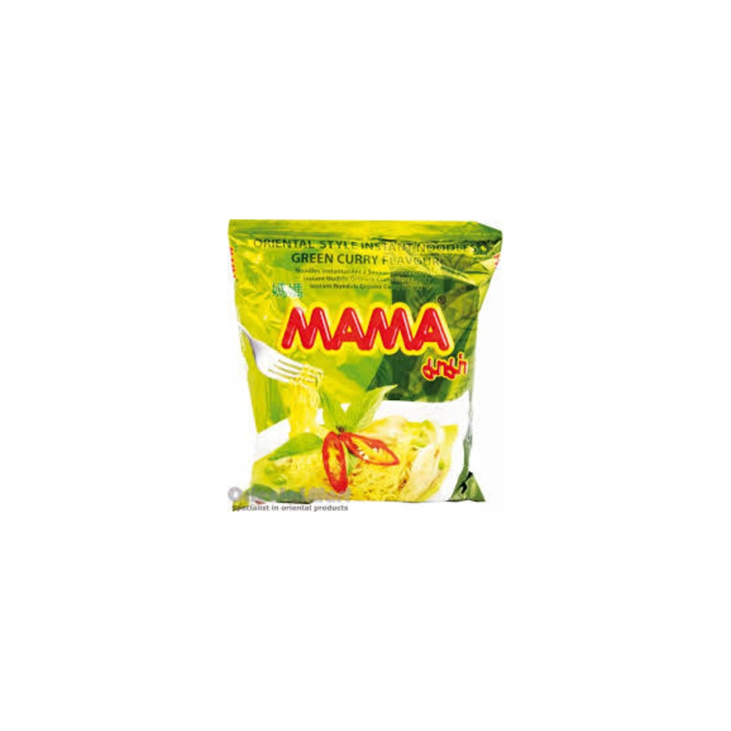 Mama Noodles 55g Green Curry Flavour Instant Thai Yellow Noodles