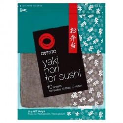 Obento Yaki Nori 25g x 10 Sheets x 10 Packs - Seaweed Sheets For Sushi