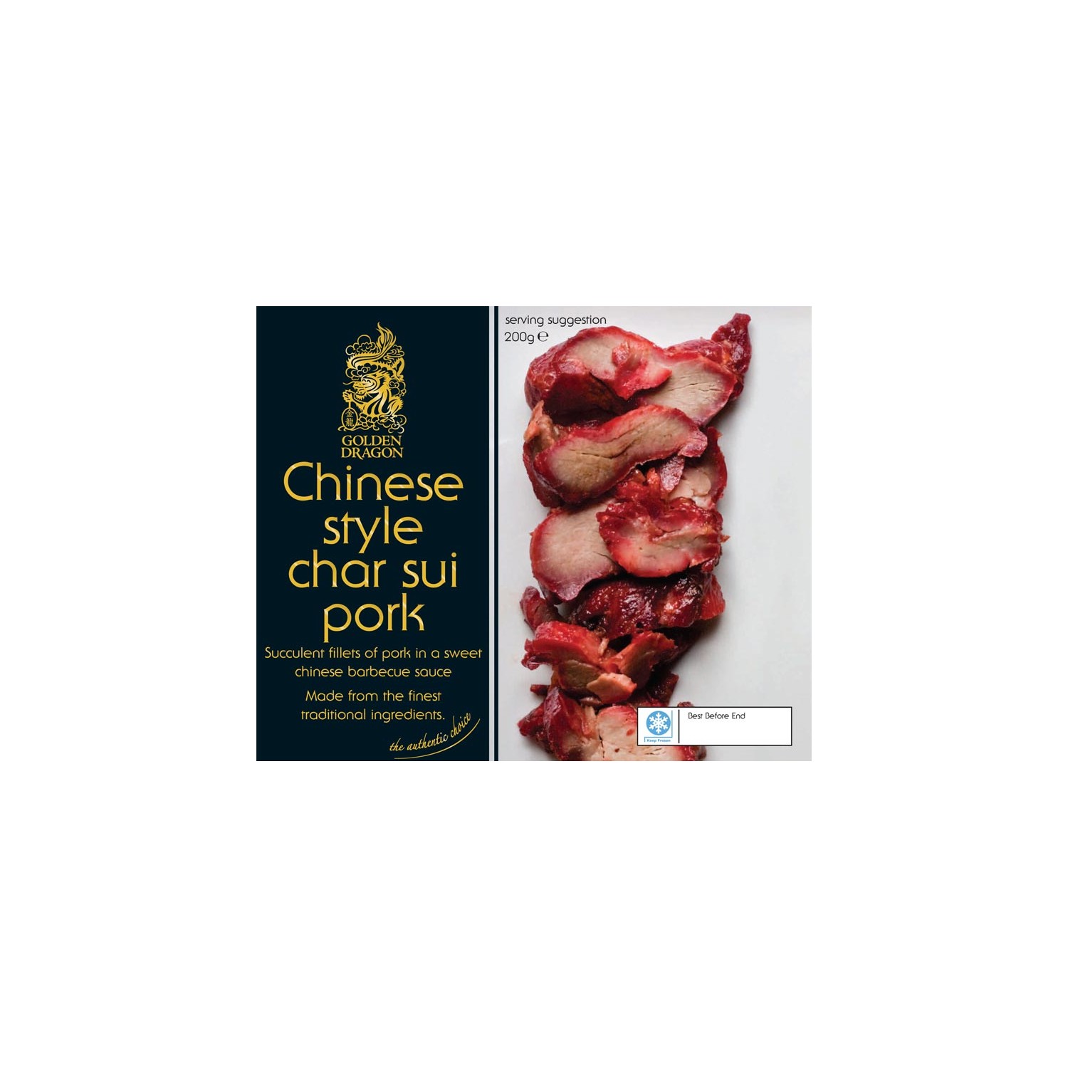 Golden Dragon Char Sui Pork 200g Frozen Chinese Style Pork Char Sui