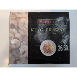 Lucky Red King Prawns 26/30 Ready to cook 900g Net without glaze PD Block of King Prawns