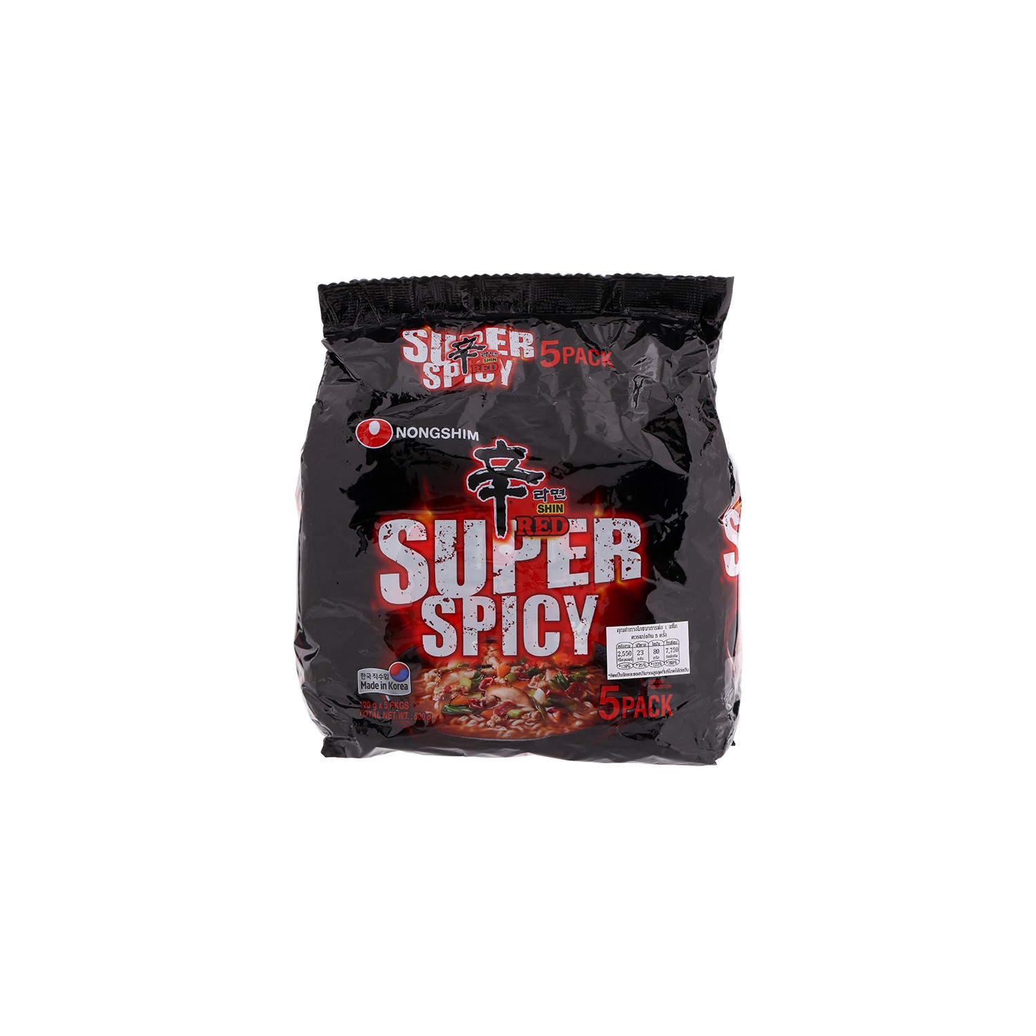 Nongshim Shin Red Super Spicy 5 X 120g Hot Korean Ramyun Noodles