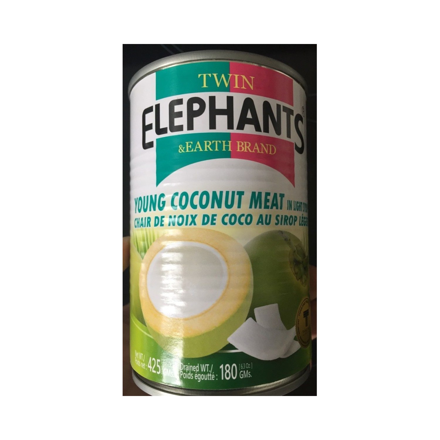 Twin Elephants & Earth Brand 425g Young Coconut Meat in Light Syrup Twin Elephants & Earth Brand 425g Young Coconut Meat in Light Syrup