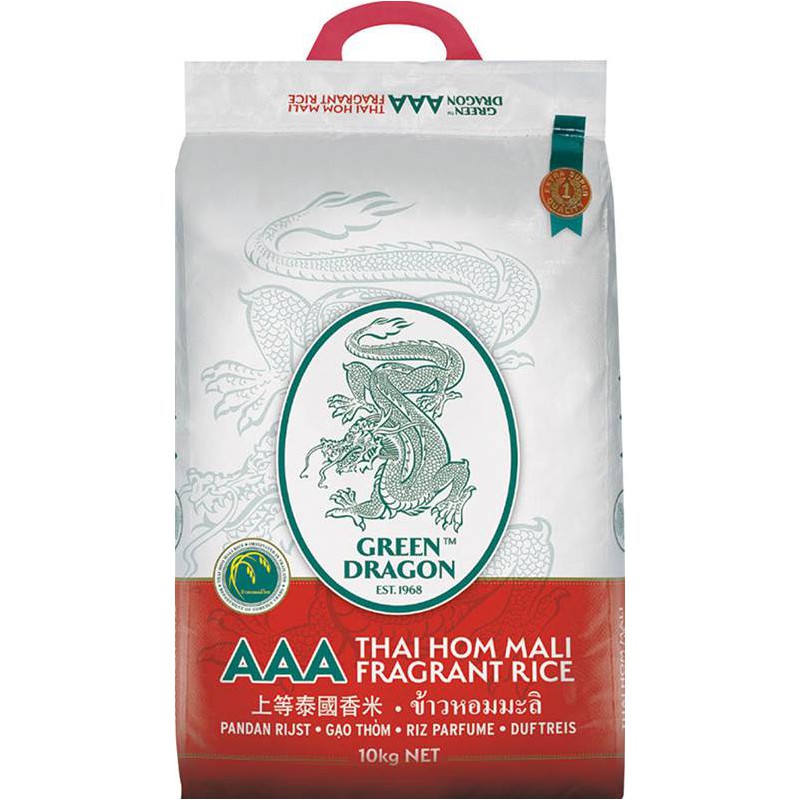 2021 Crop Green Dragon Thai Fragrant Rice 10kg £̶1̶8̶.̶9̶0̶ 上等泰國香米  ข้าวหอมมะลิ AAA Thai Jasmine Rice