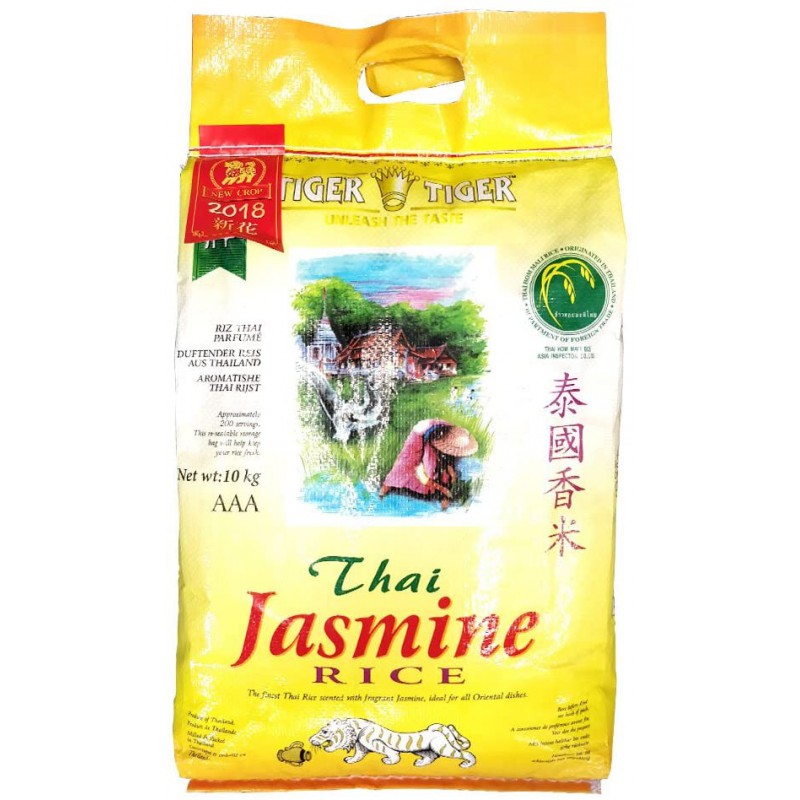 Tiger Tiger 10kg Jasmine New Rice Crop 2023 Thai Jasmine Rice