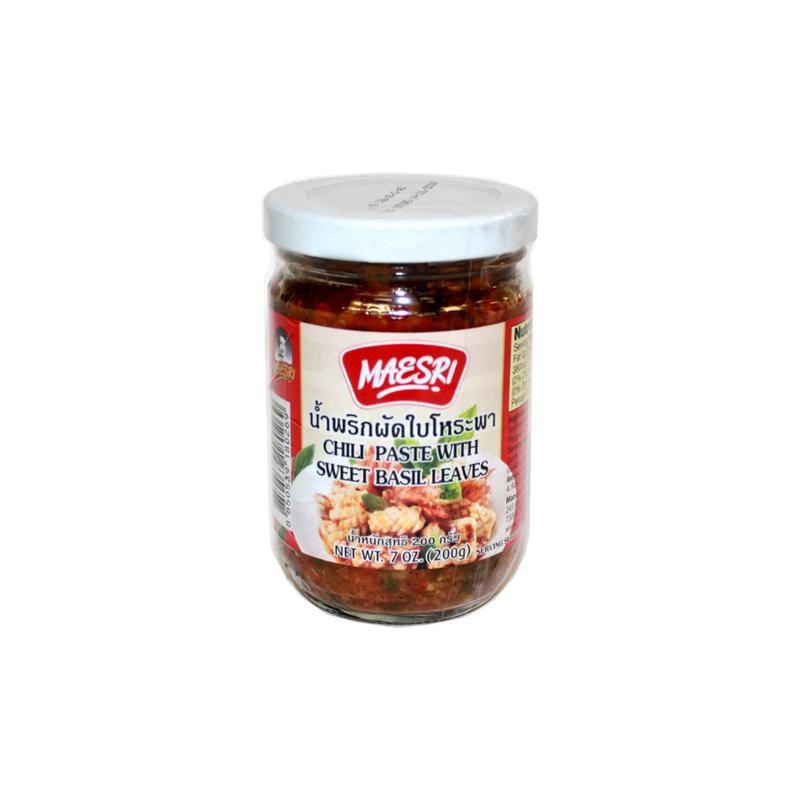 Maesri 200g Chili Paste with Sweet Basil Leaves Maesri 200g Chili Paste with Sweet Basil Leaves