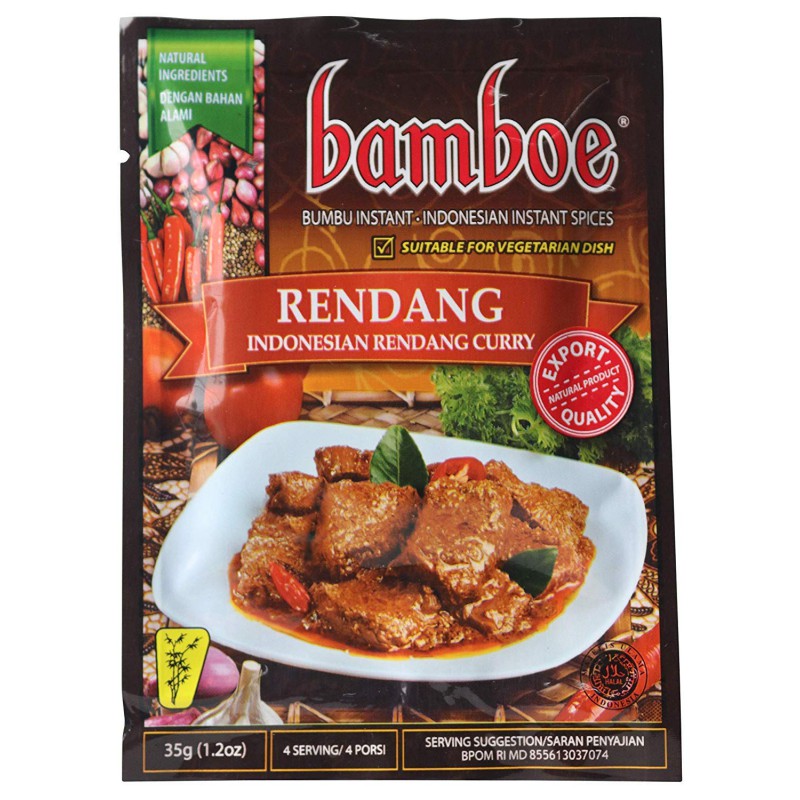 Bamboe Rendang Bumbu  Instant 35g Indonesian Rendang Curry