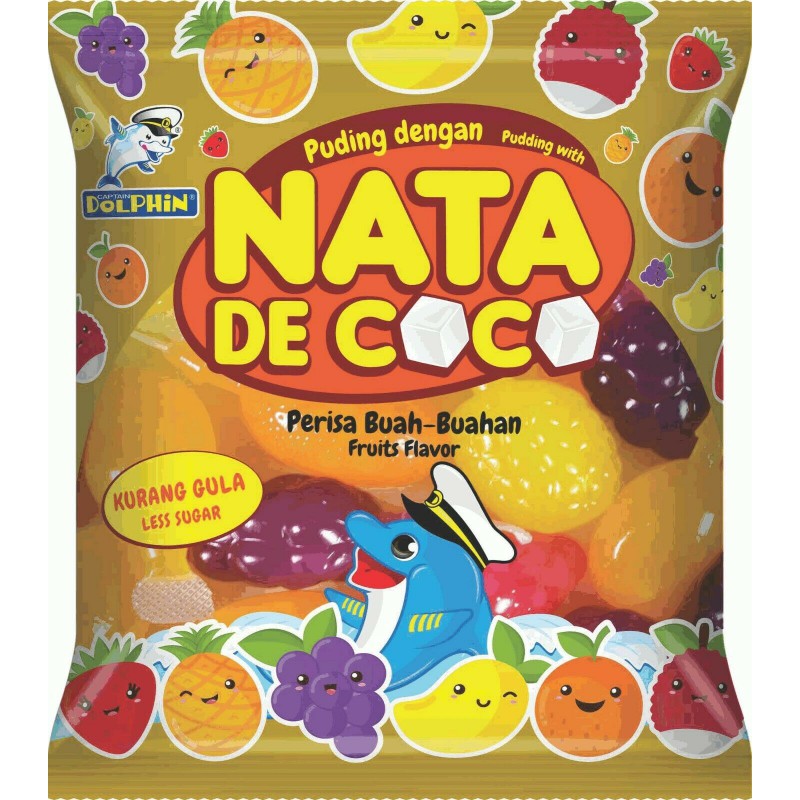 Captain Dolphin Nata De Coco Jelly Fruits 480g in 12xFruit Shapes Captain Dolphin Nata De Coco Jelly Fruits 480g in 12xFruit Shapes