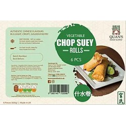 Quan's 600g Frozen Vegetable Chop Suey Rolls - 6 Pieces
