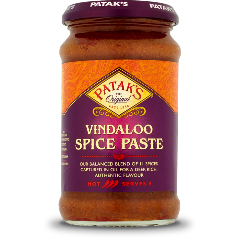 Patak's Vindaloo Spice Paste 283g HOT Orginal Spice Paste Patak's Vindaloo Spice Paste 283g HOT Orginal Spice Paste