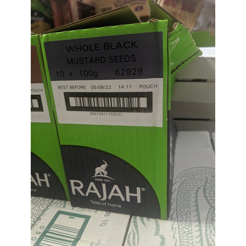 Rajah Full Case of 10x100g Whole Black Mustard Seeds Rajah Full Case of 10x100g Whole Black Mustard Seeds
