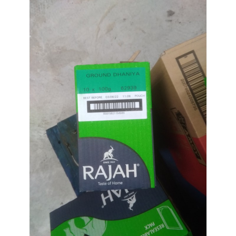 Rajah Case of 10x Coriander Powder 100g Dhana Powder Rajah Case of 10x Coriander Powder 100g Dhana Powder