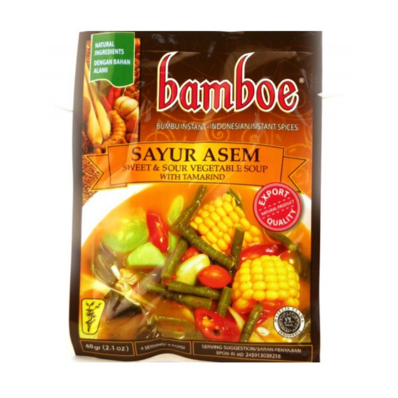 Bamboe Sayur Asem Sweet and Sour Tamarind 60g Indonesian Spice Mix for Vegetable Soup