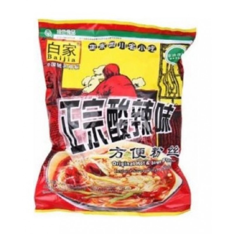 Bai Jia Noodles - Original Hot & Sour Flavour 105G (白家 正宗酸辣方便粉丝) Sweet Potato Noodle