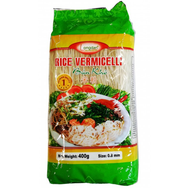 Longdan Rice Noodles 400g 0.8mm Bún Khô Rice Vermicelli