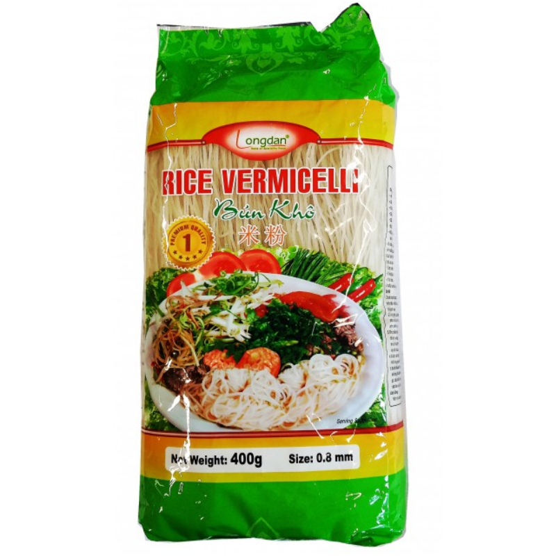 Longdan Rice Noodles 400g 0.8mm Bún Khô Rice Vermicelli Longdan Rice Noodles 400g 0.8mm Bún Khô Rice Vermicelli