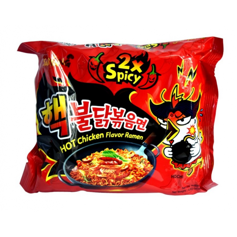Samyang 2x Spicy Hot Chicken Flavour 140g ramen stir noodle challenge Korean Ramen Noodles