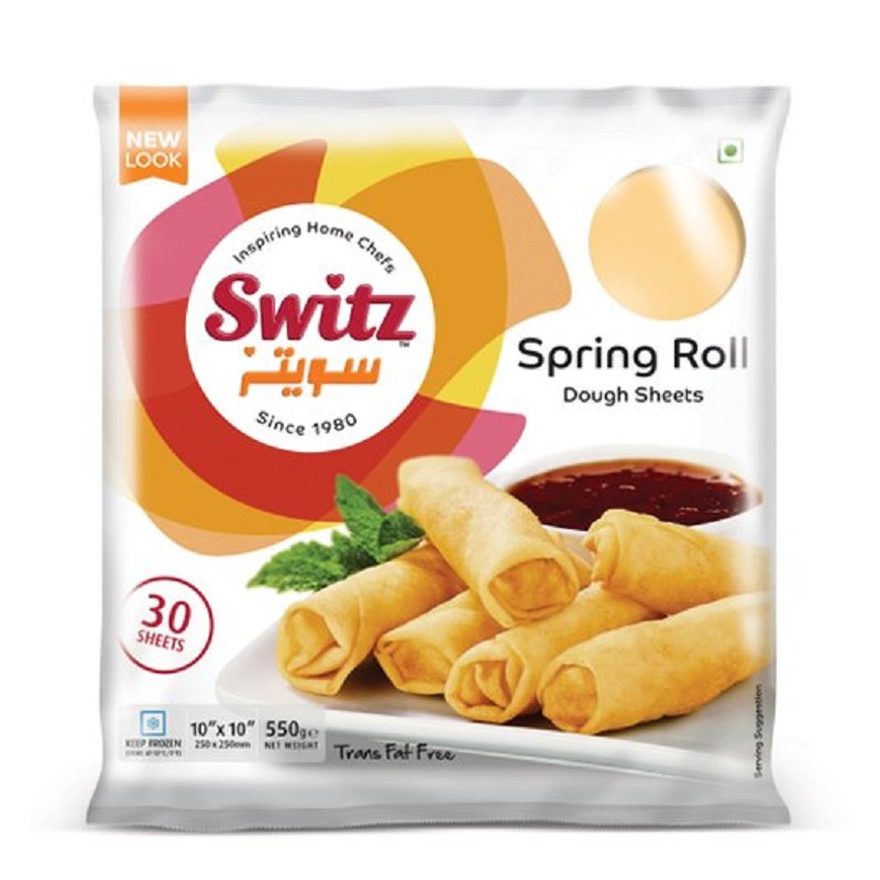 Switz 10inch Spring Roll Dough Sheets 550g 30 Spring Roll Pastry Sheets