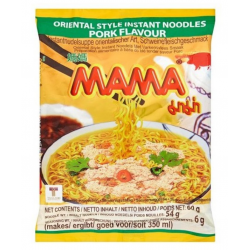 Mama Noodle Box 30x60g Pork Flavour Instant Thai Yellow Noodles