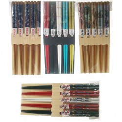 East Asia Set of 5 pairs of painted wooden chopsticks 筷子-彩繪五對裝 random styles