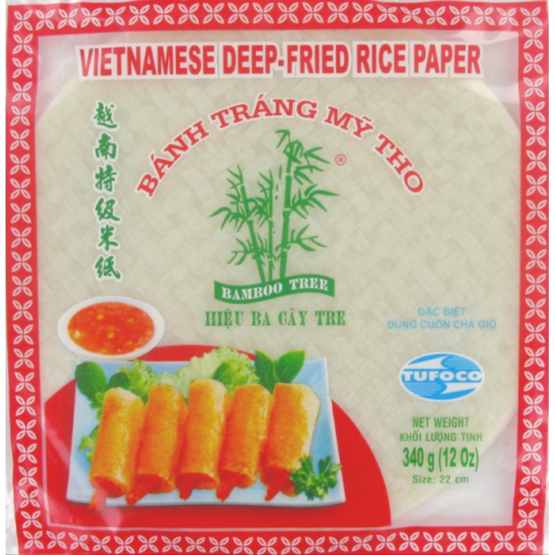 Bamboo Tree Vietnamese Deep-Fried Round Rice Paper 22cm 340g Deep-Fried Rice Paper