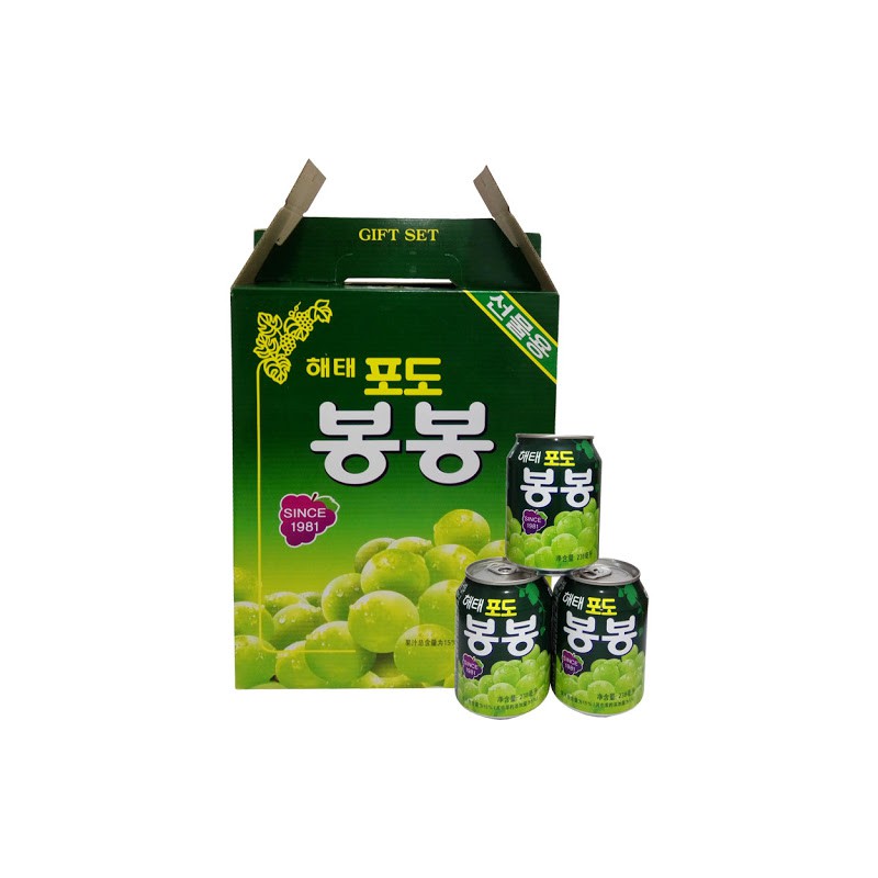 Bon Bon (봉봉) Grape Juice 238ml Pack of 12 Cans