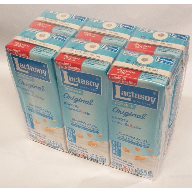 Lactasoy 6x250ml Original Thai Soya Milk Sweetened Soymilk