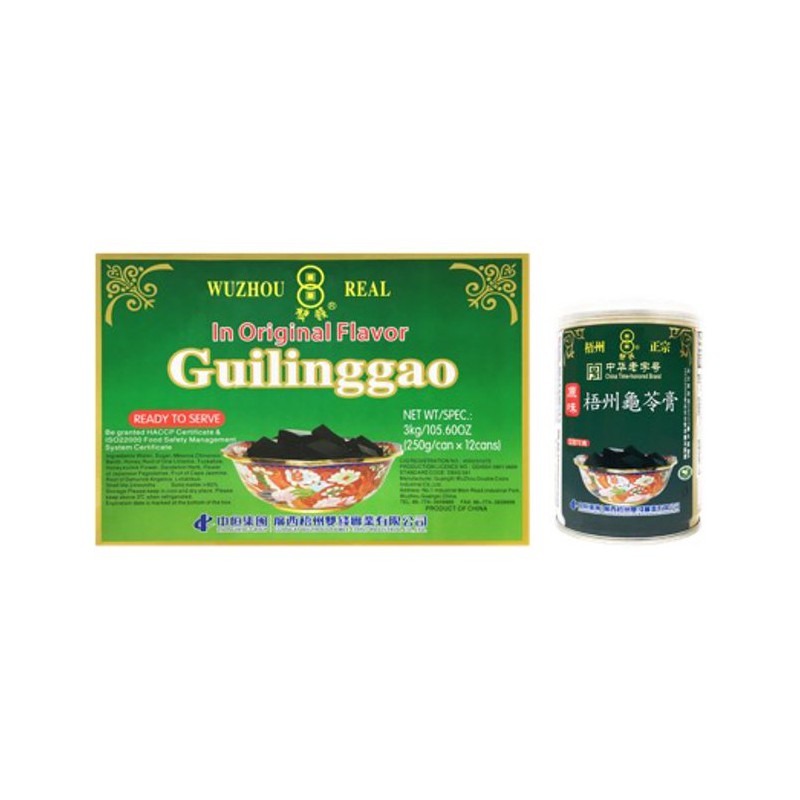 Wuzhou Guilinggao Original Flavor Grass Jelly (250g x 12 cans) 3kg Guilinggao Original Flavor Grass Jelly