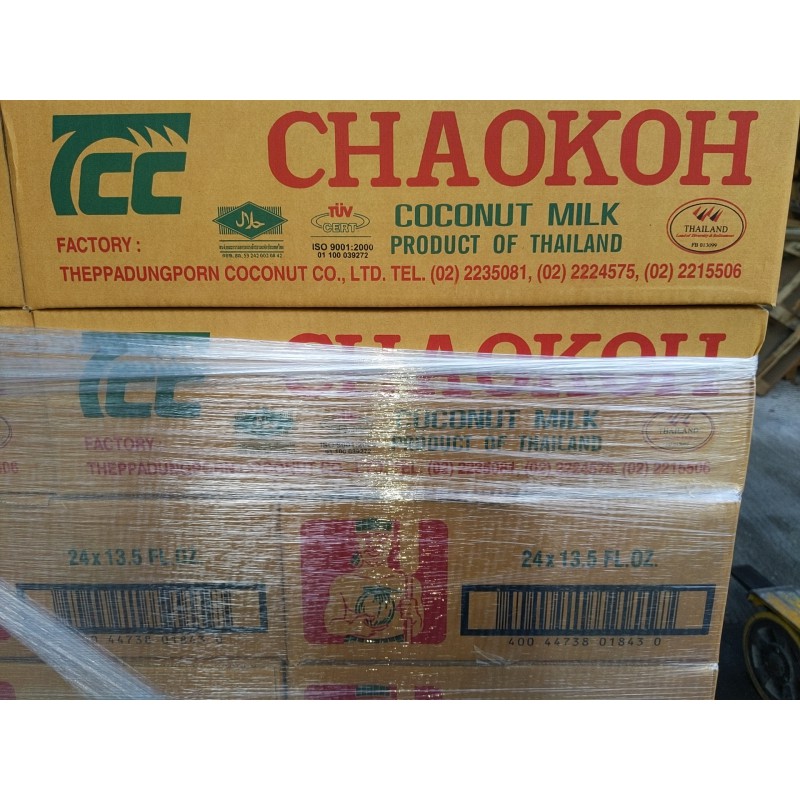 Chaokoh Case of 24x Coconut Milk 400ml Thai Coconut Milk