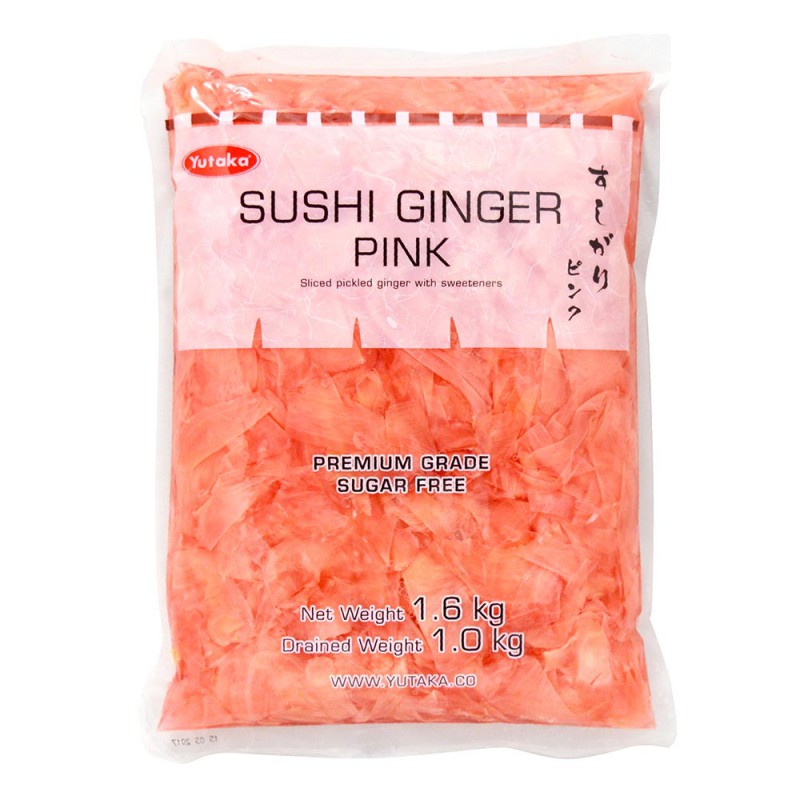 Yutaka Sushi Ginger Pink Sliced Pickled Ginger with Sweeteners 1.6kg Sushi Ginger Pink
