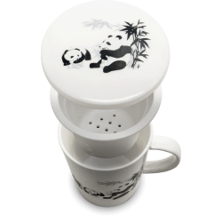 Theebeker Panda Mug with Filter and Lid