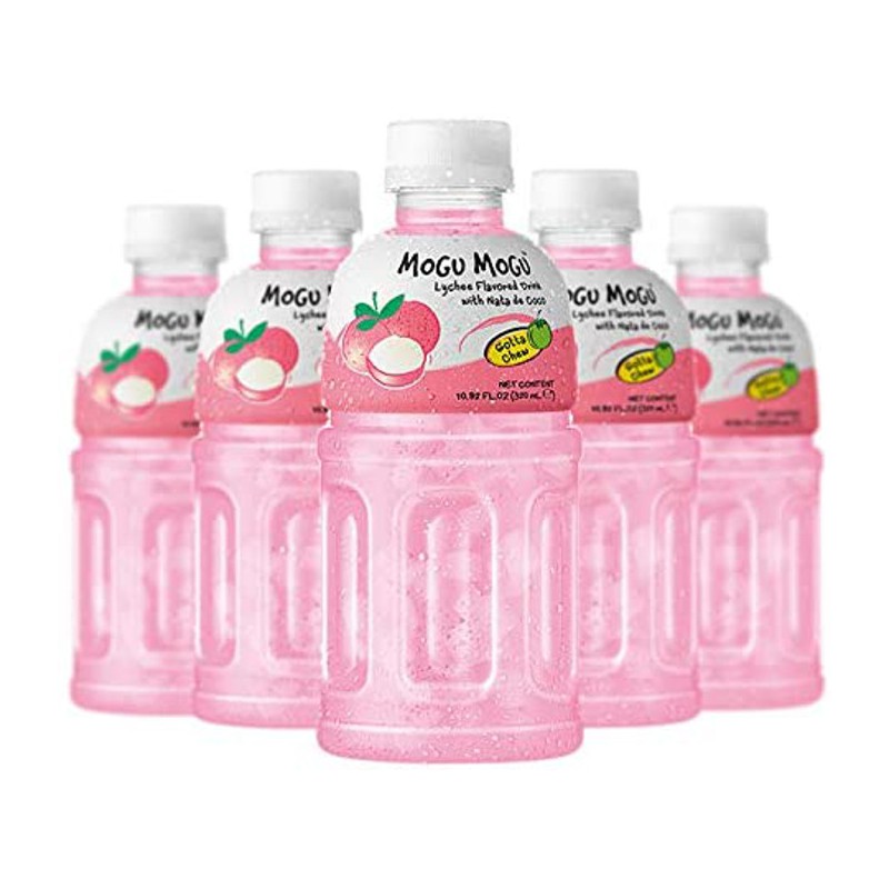 Mogu Mogu Case of Lychee 320ml x 24 Lychee flavour drink with Nata De Coco