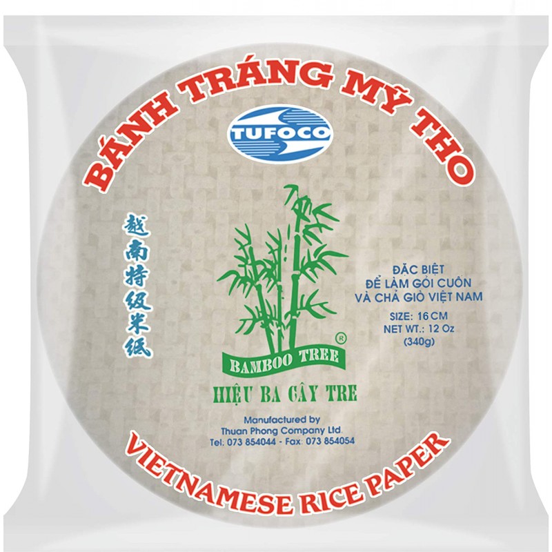 BAMBOO TREE VIETNAMESE RICE PAPER 16CM 340G ROUND RICE PAPERS