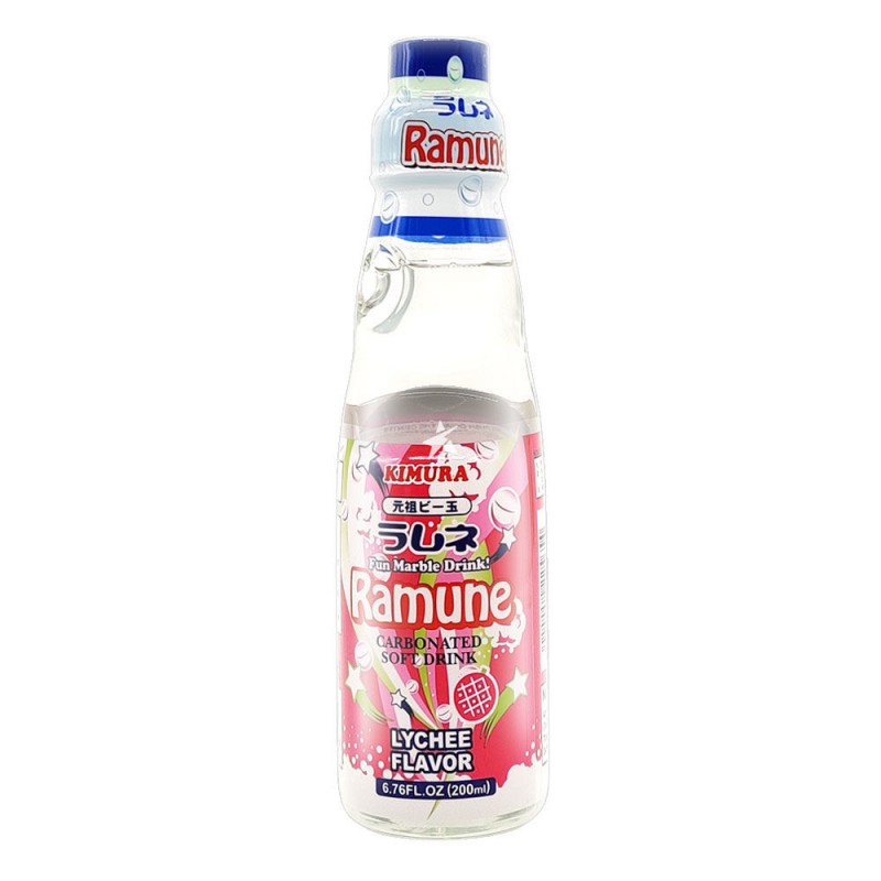 Kimura Ramune Carbonated Soft Drink Lychee Flavor 200ml Carbonated Soft Drink Lychee Flavor