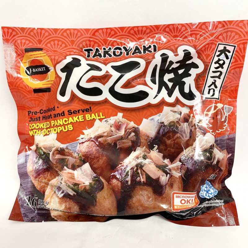 J-Basket Frozen Takoyaki Cooked Pancake Ball with Octopus 480g Frozen Takoyaki Cooked Pancake Ball