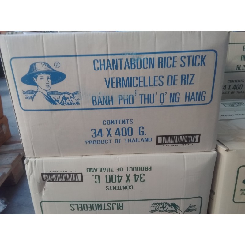 Farmer Chantaboon 5mm Rice Sticks 34x400g 5mm Phở Pad Thai Rice Noodles
