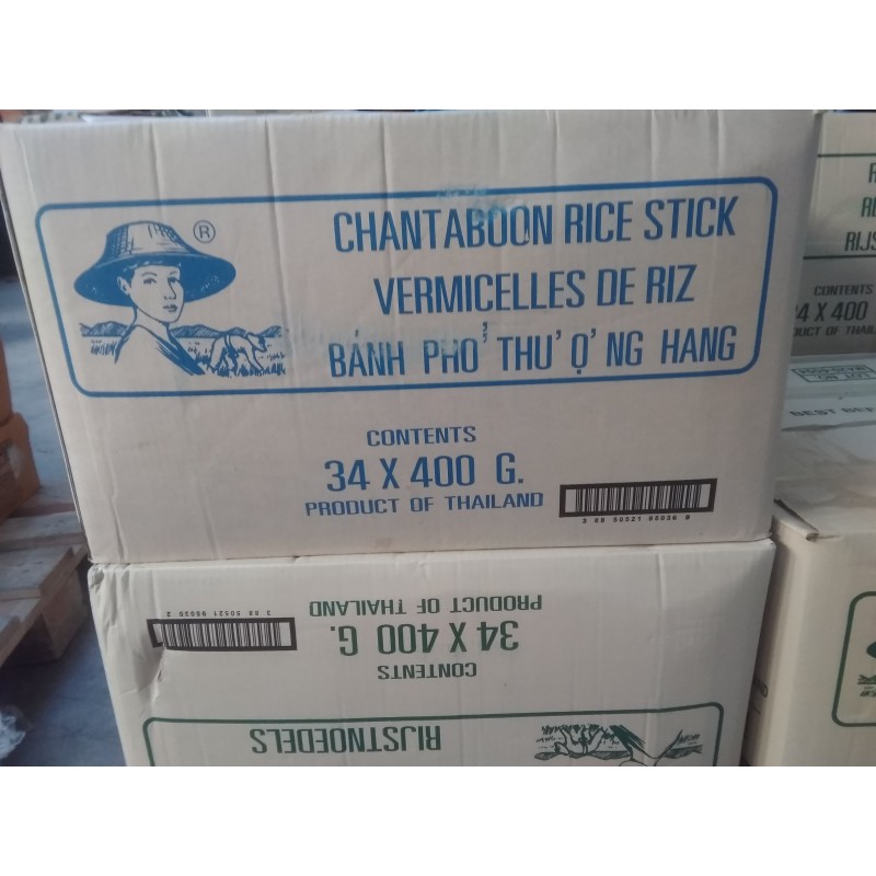 Farmer Chantaboon 5mm Rice Sticks 34x400g 5mm Phở Pad Thai Rice Noodles Farmer Chantaboon 5mm Rice Sticks 34x400g 5mm Phở Pad Thai Rice Noodles