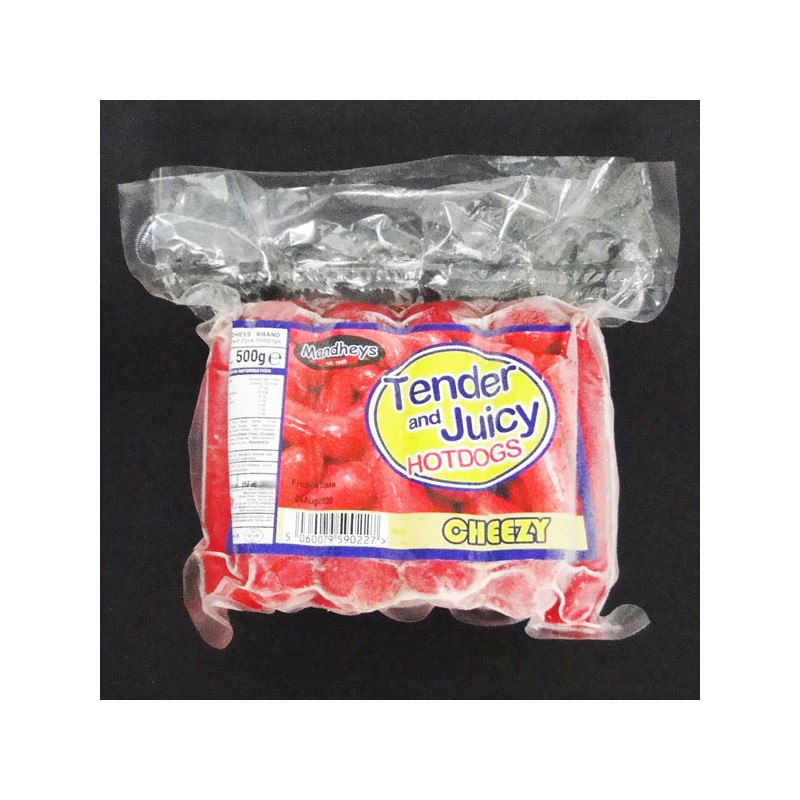 Mandheys Tender and Juicy Cheezy Hotdogs 500g Cheezy Hotdogs Mandheys Tender and Juicy Cheezy Hotdogs 500g Cheezy Hotdogs