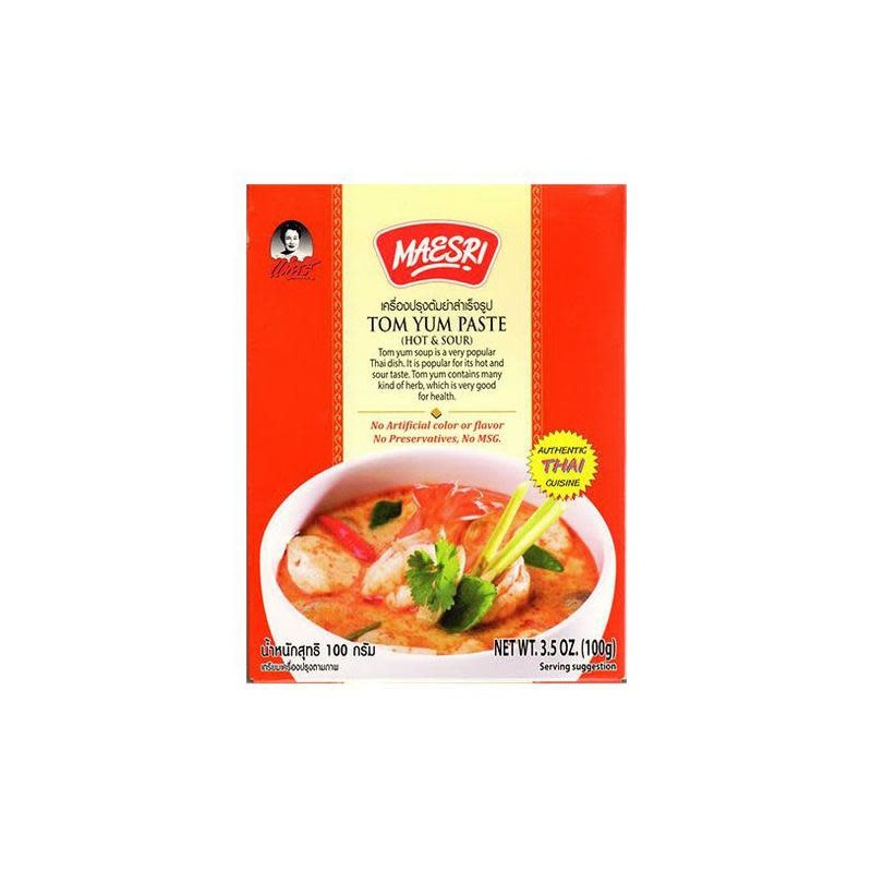 Maesri Tom Yum Paste 100g Hot and Sour Thai Soup Paste