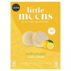 Little Moons Yuzu Lemon Soft Mochi & Gelato Ice Cream 192g Gluten Free Yuzu Lemon Soft Mochi & Gelato Ice Cream