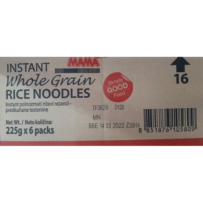 Full Case of 6x Mama Whole Grain Instant Noodles 225g Instant Noodles
