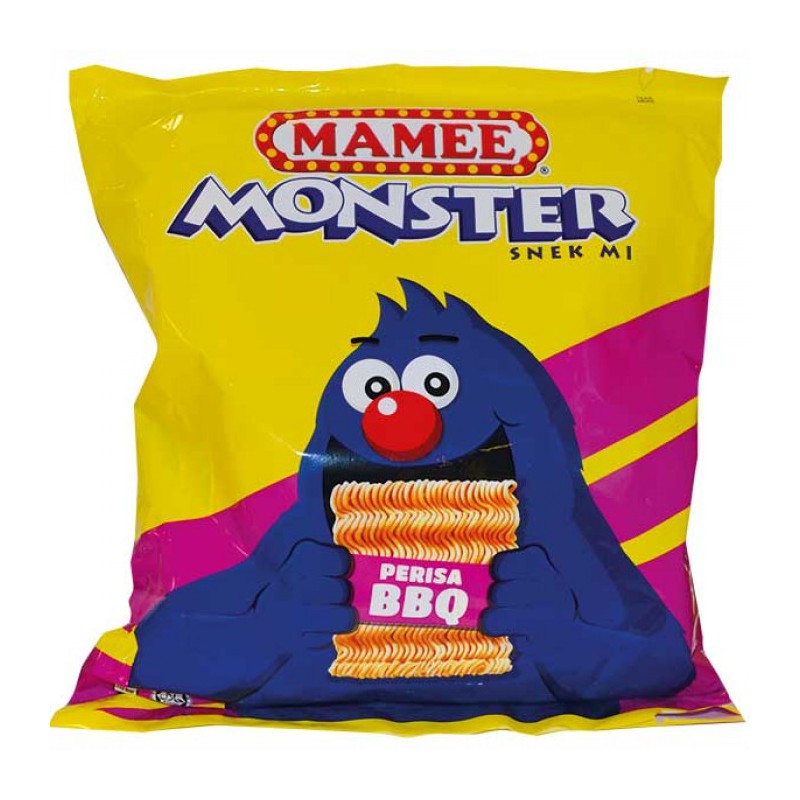 Mamee Monster Snek Mi Perisa BBQ 8x 25g Monster Snek Mi Perisa BBQ