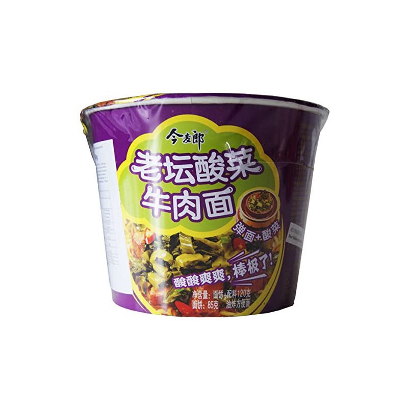 Jinmailang Beef with Pickled Green Mustard  12x120g Big Bowl Noodle