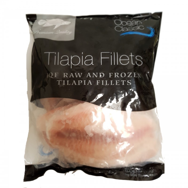 Ocean Classic IQF Raw and Frozen Tilapia Fillets 800g Frozen Tilapia Fillets