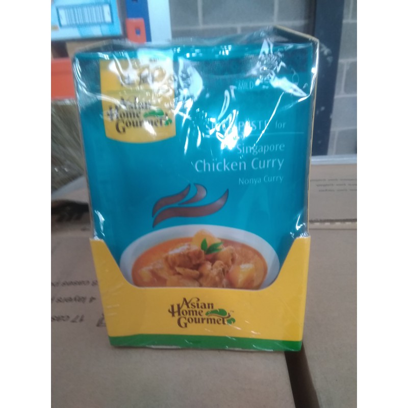 Asian Home Gourmet Full Case of 12 x 50g Spice paste for Singapore Chicken Curry Nonya Curry Paste
